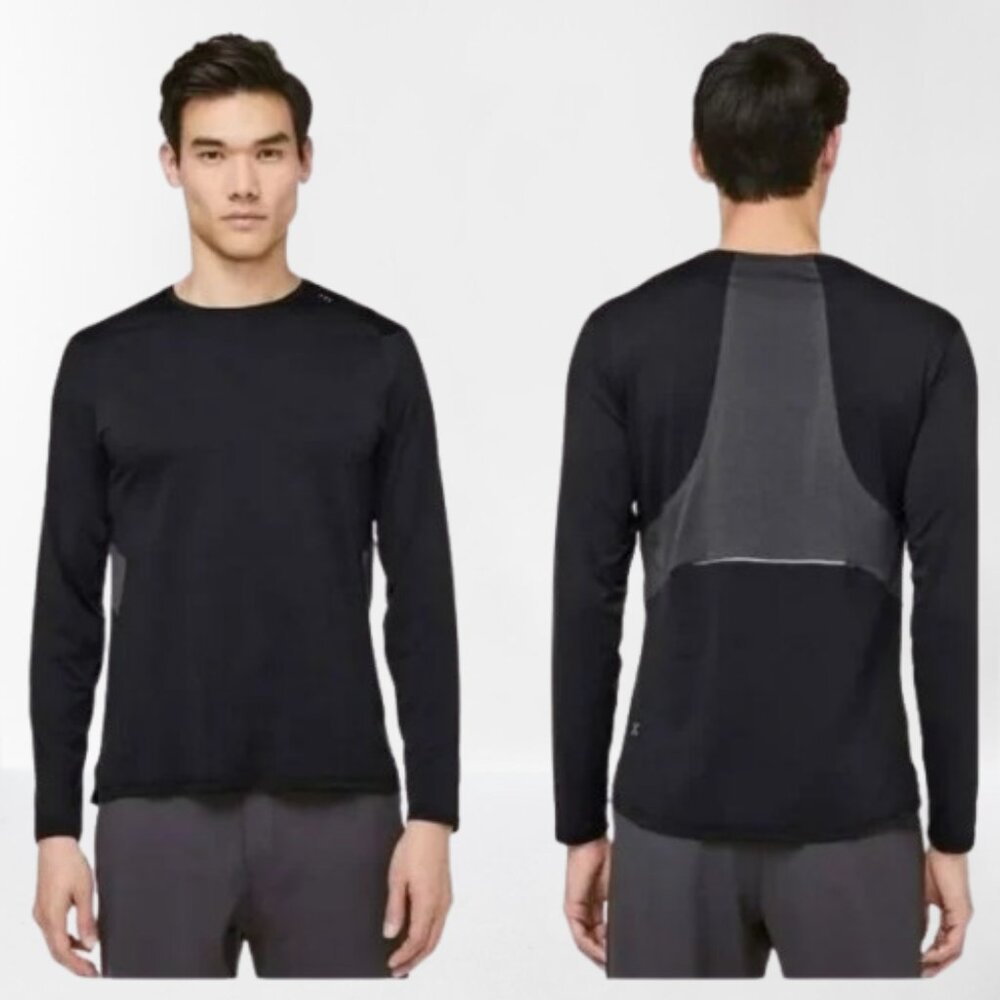 Lululemon Men's Fast Free Shirt Long Sleeve Black/Obsidian Size XXL Worn Once
